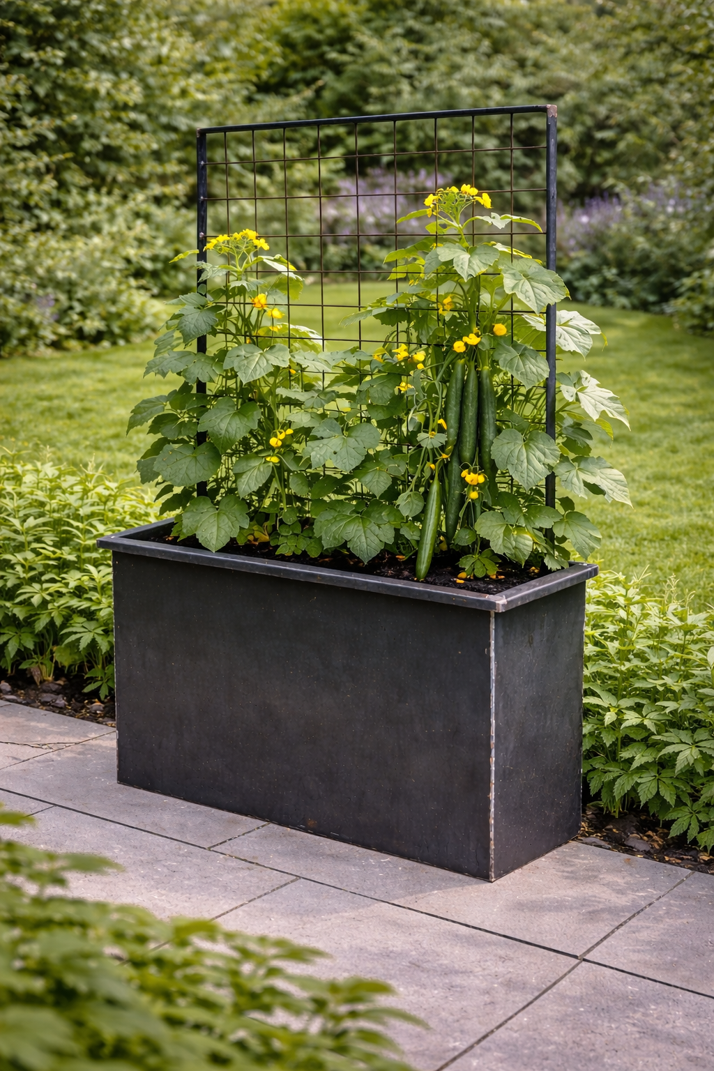 Hochbeete mit Rankgitter